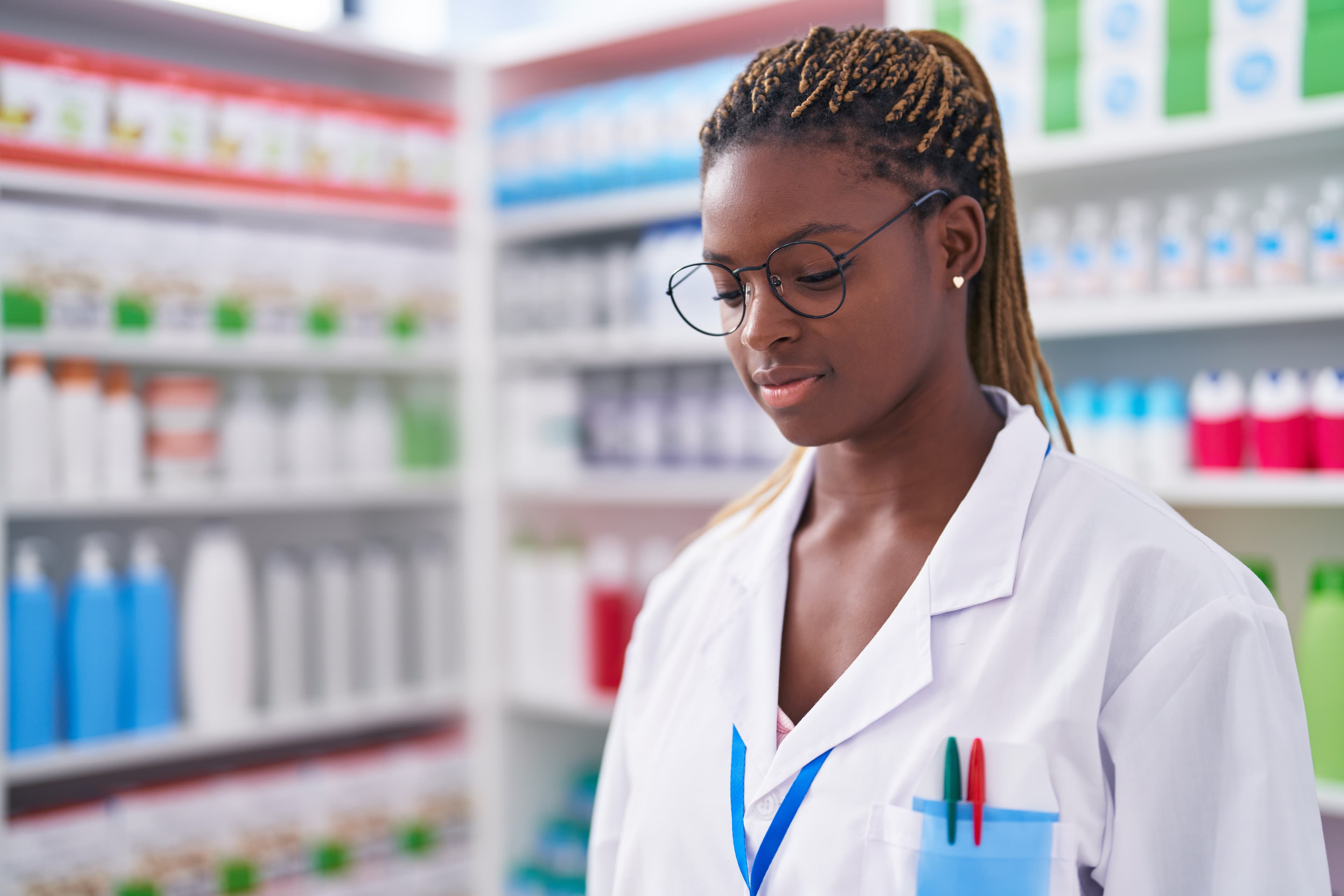 Pharmacy owner working